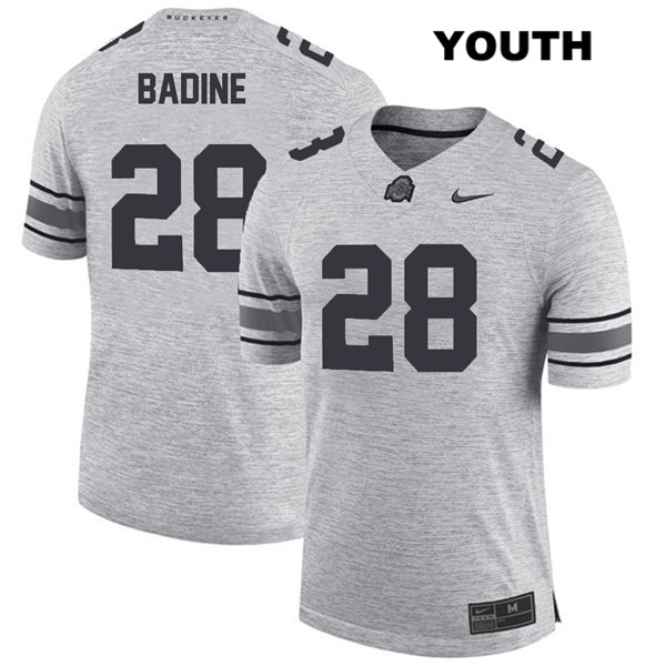 Ohio State Buckeyes Youth Alex Badine #28 Gray Authentic Nike College NCAA Stitched Football Jersey BJ19L45WF